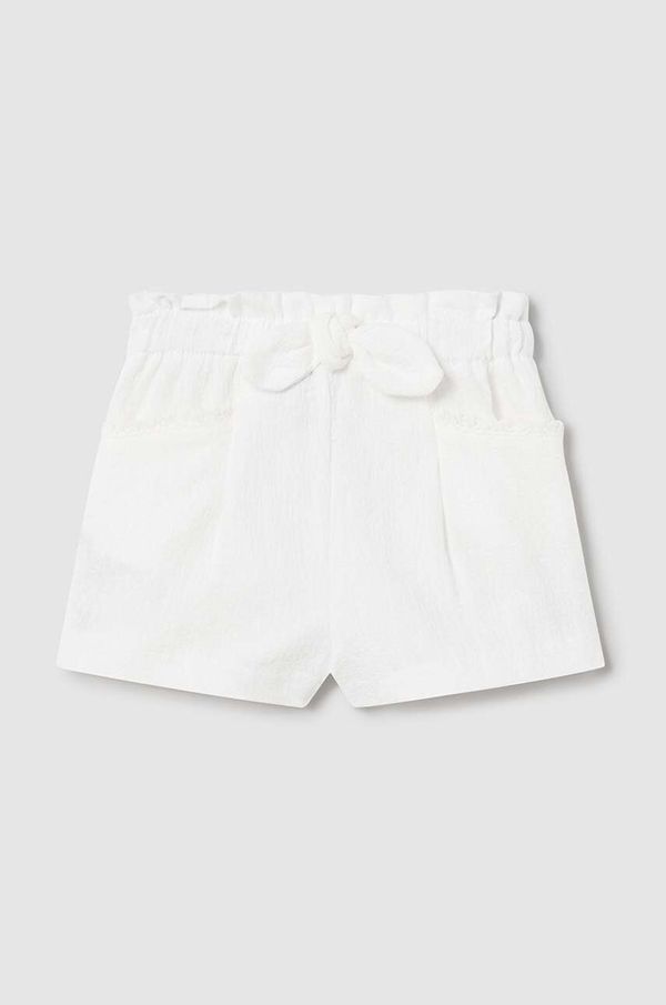 Mayoral Bombažne kratke hlače za dojenčke Mayoral bela barva