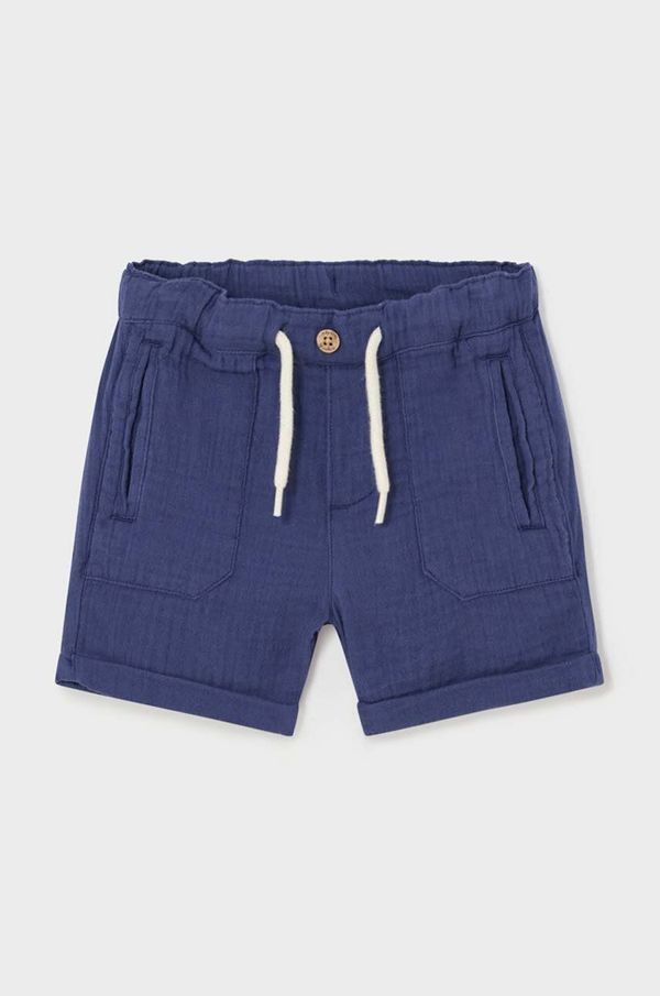 Mayoral Bombažne kratke hlače za dojenčke Mayoral mornarsko modra barva