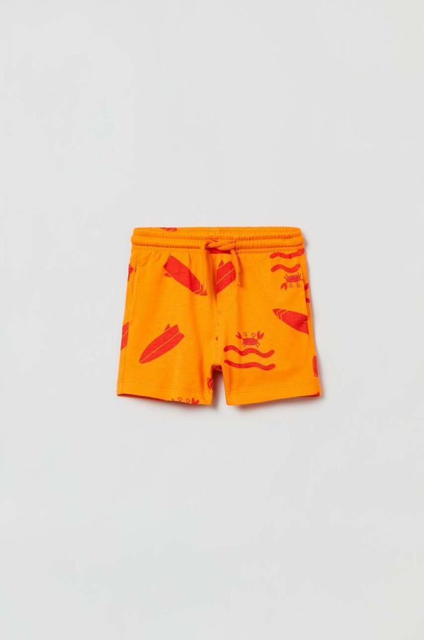 OVS Bombažne kratke hlače za dojenčke OVS oranžna barva