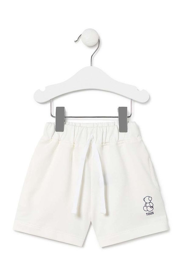 Tous Bombažne kratke hlače za dojenčke Tous bela barva