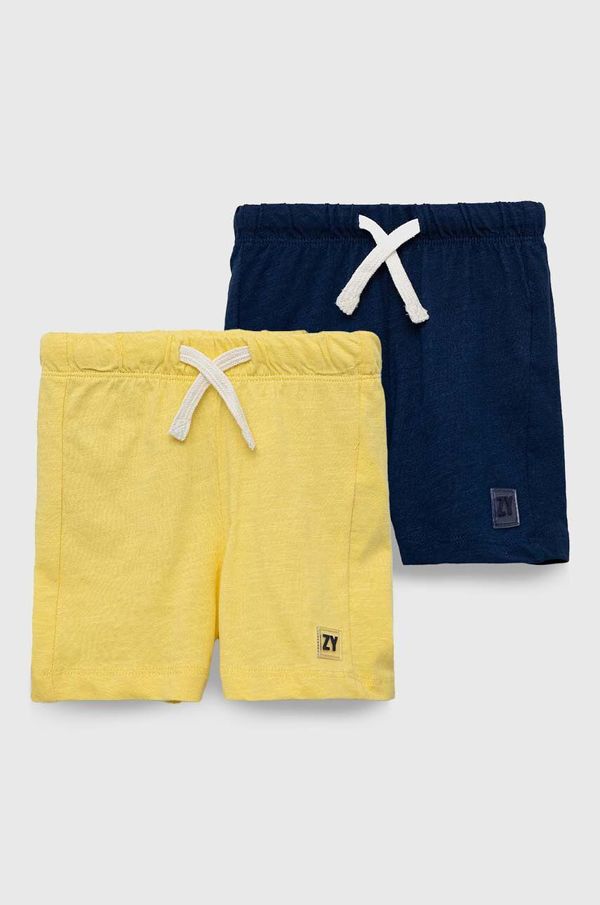 Zippy Bombažne kratke hlače za dojenčke zippy 2-pack mornarsko modra barva