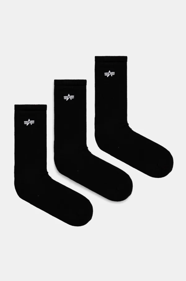 Alpha Industries Bombažne nogavice Alpha Industries Basic Socks 3 Pack 3-pack črna barva, 156986