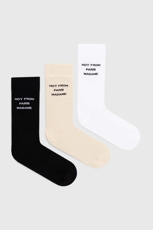 Drôle de Monsieur Bombažne nogavice Drôle de Monsieur Le Pack de Chaussettes Slogan 3-pack PERM-SK101-CO024-MC