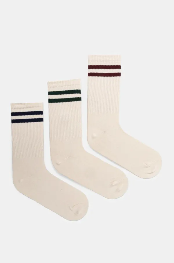 Medicine Bombažne nogavice Medicine 3-pack moški, bež barva