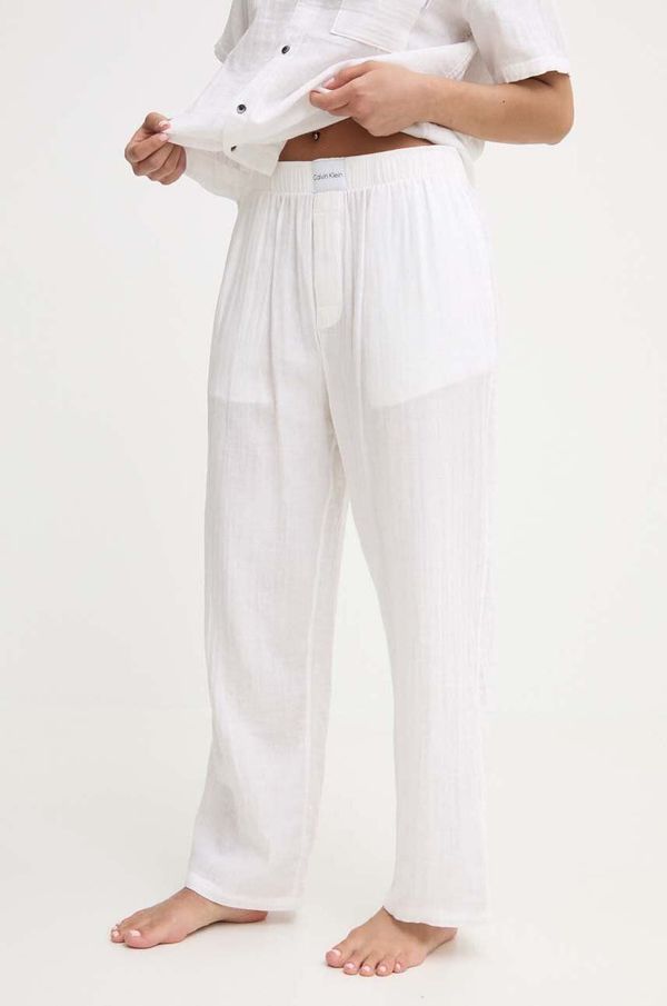 Calvin Klein Underwear Bombažne pižama hlače Calvin Klein Underwear bež barva, 000QS7140E