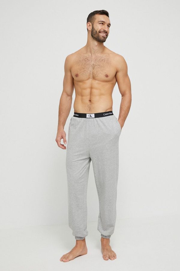 Calvin Klein Underwear Bombažne pižama hlače Calvin Klein Underwear siva barva