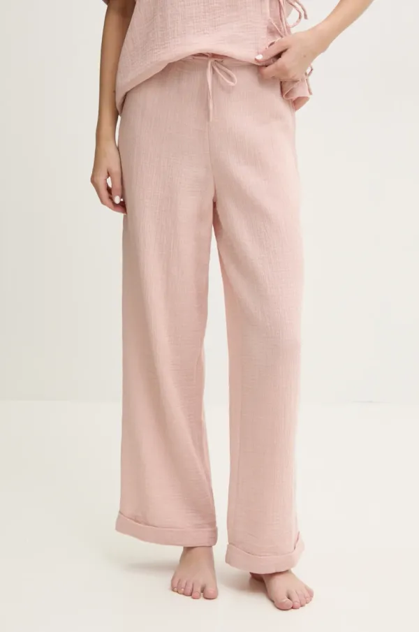 Chantelle Bombažne pižama hlače Chantelle roza barva, C18OE0