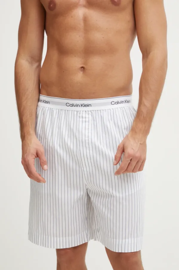 Calvin Klein Underwear Bombažne pižama kratke hlače Calvin Klein Underwear bela barva, LV00NM2832