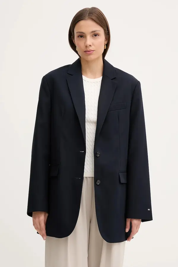 Tommy Hilfiger Bombažni blazer Tommy Hilfiger