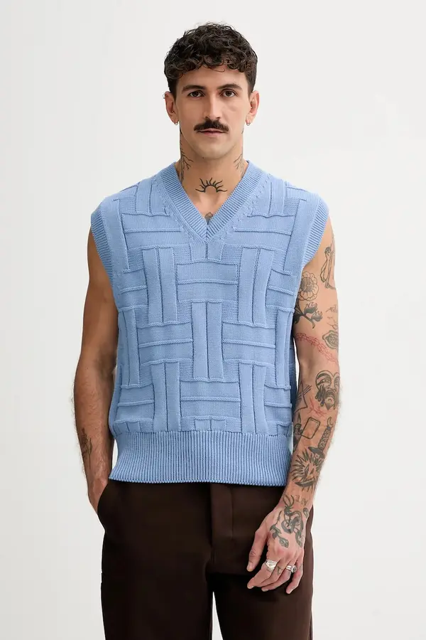 Kenzo Bombažni brezrokavnik Kenzo Weave