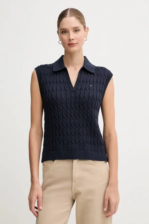 Tommy Hilfiger Bombažni brezrokavnik Tommy Hilfiger