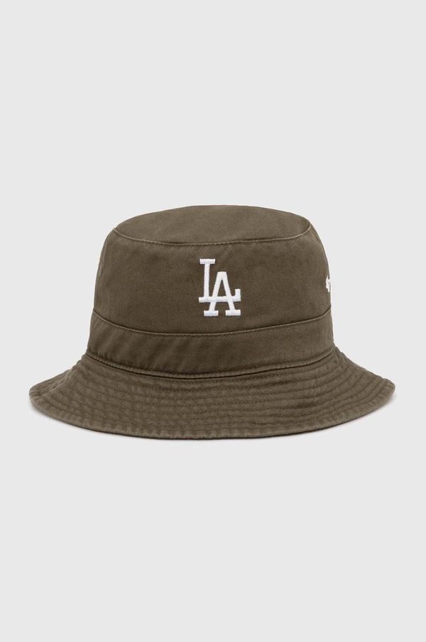 47 brand Bombažni klobuk 47 brand MLB Los Angeles Dodgers zelena barva