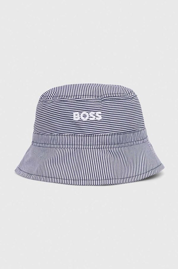 Boss Bombažni klobuk BOSS mornarsko modra barva, 50513211