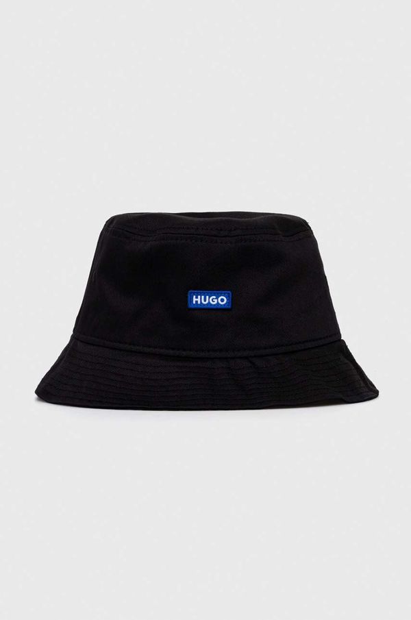 Hugo Blue Bombažni klobuk Hugo Blue črna barva