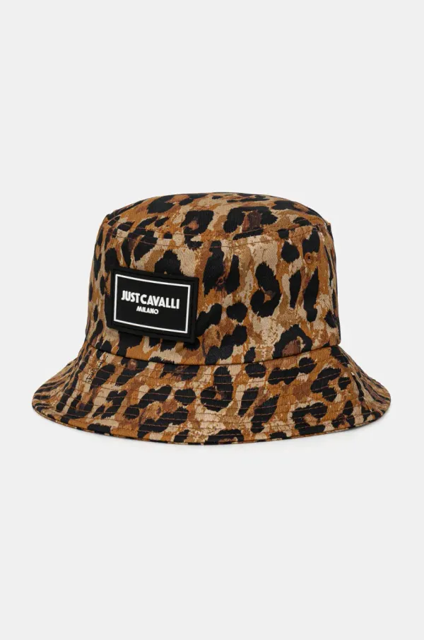 Just Cavalli Bombažni klobuk Just Cavalli rjava barva, 78QAZK20 ZG345