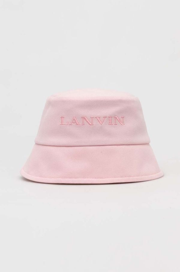 Lanvin Bombažni klobuk Lanvin roza barva