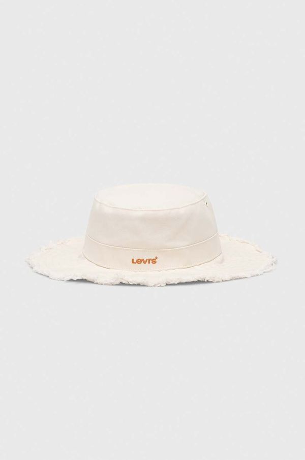 Levi's Bombažni klobuk Levi's bela barva