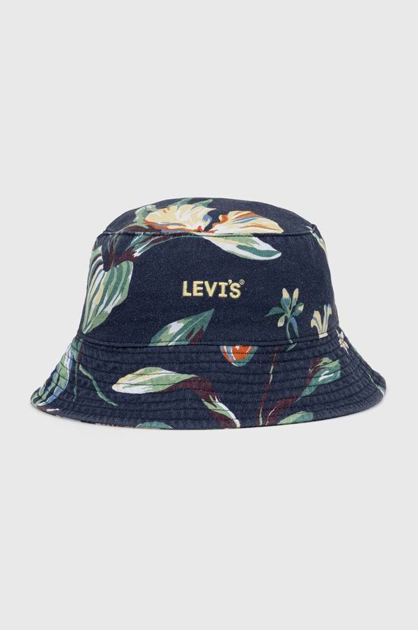 Levi's Bombažni klobuk Levi's mornarsko modra barva