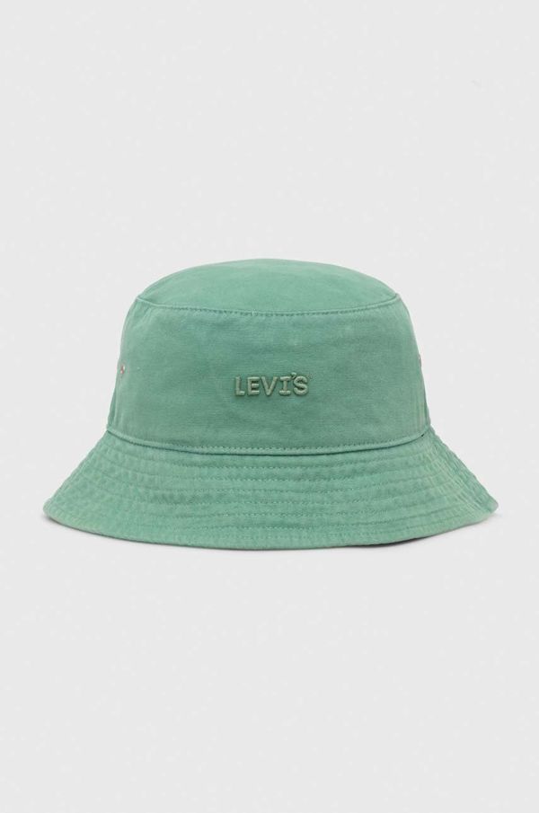 Levi's Bombažni klobuk Levi's zelena barva