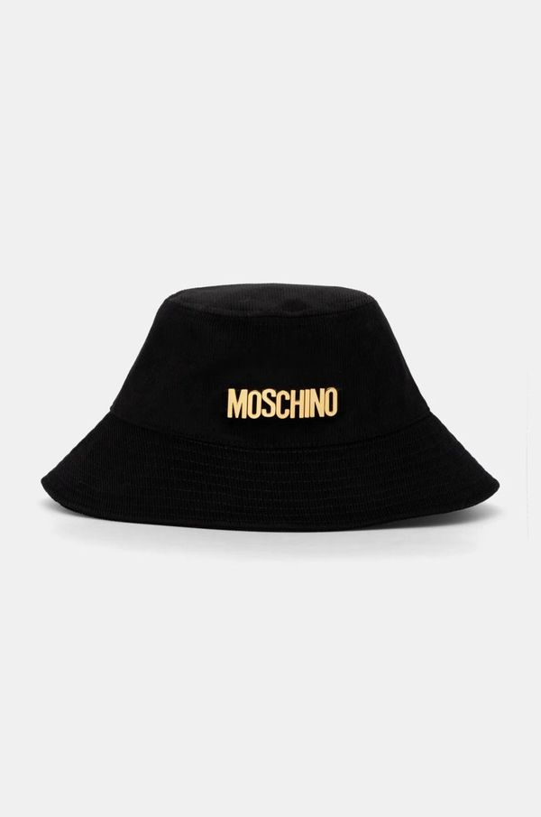 Moschino Bombažni klobuk Moschino črna barva