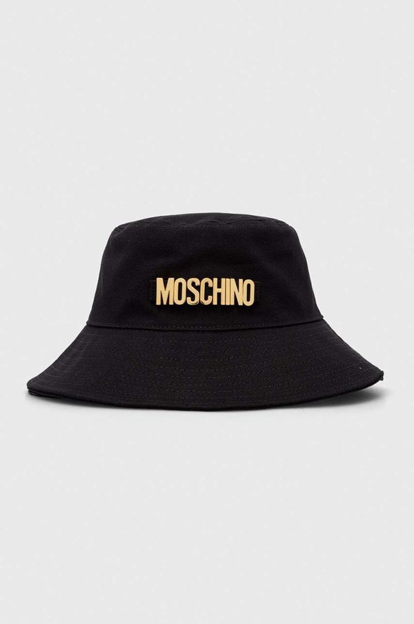 Moschino Bombažni klobuk Moschino črna barva