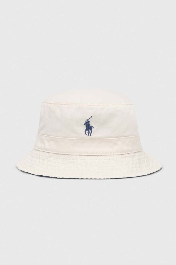 Polo Ralph Lauren Bombažni klobuk Polo Ralph Lauren bež barva