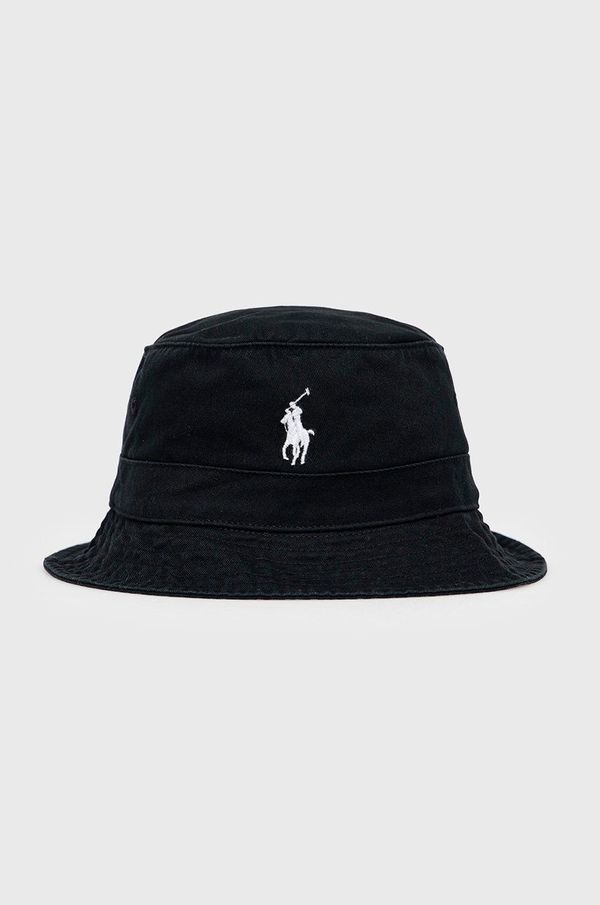 Polo Ralph Lauren Bombažni klobuk Polo Ralph Lauren črna barva