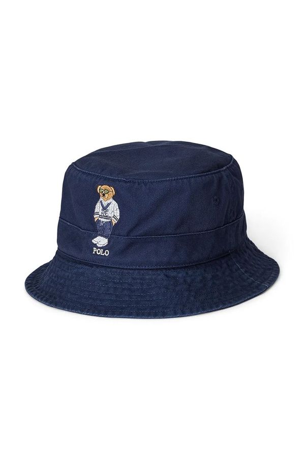 Polo Ralph Lauren Bombažni klobuk Polo Ralph Lauren mornarsko modra barva, 710963780