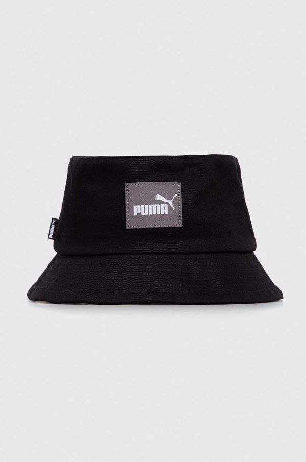 Puma Bombažni klobuk Puma črna barva