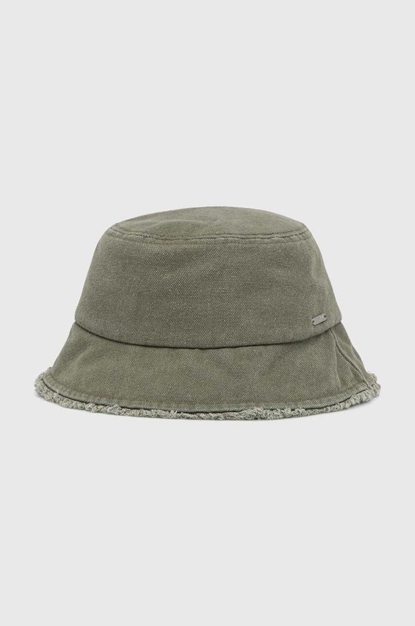 Roxy Bombažni klobuk Roxy zelena barva, ERJHA04254