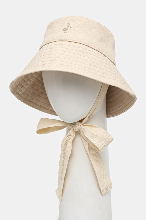 RUSLAN BAGINSKIY Bombažni klobuk Ruslan Baginskiy 0 bež barva, BCT035-C-BR-FL-PWRB