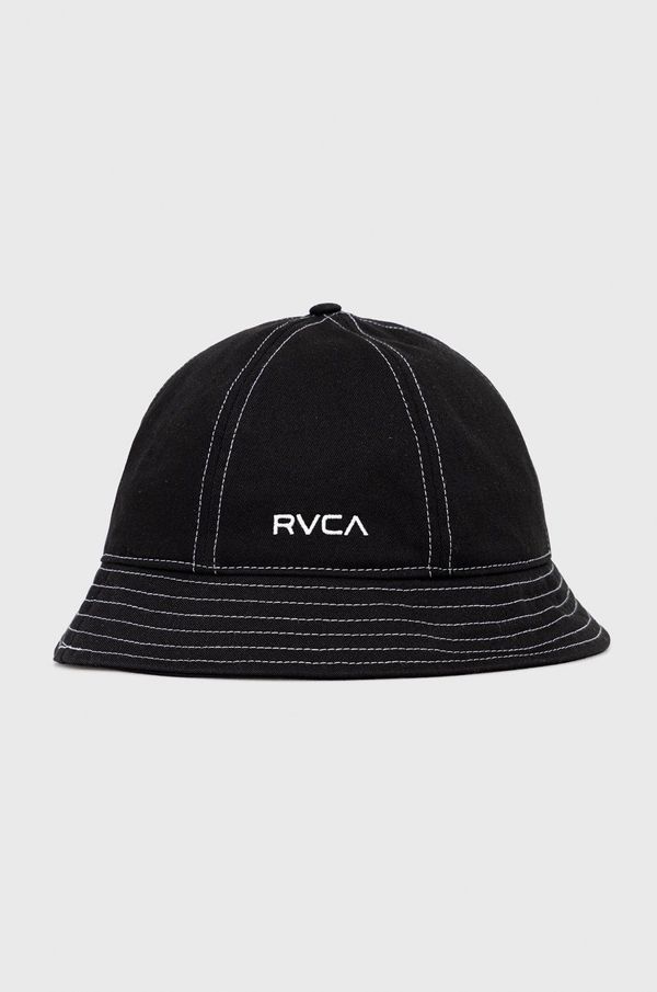 RVCA Bombažni klobuk RVCA črna barva