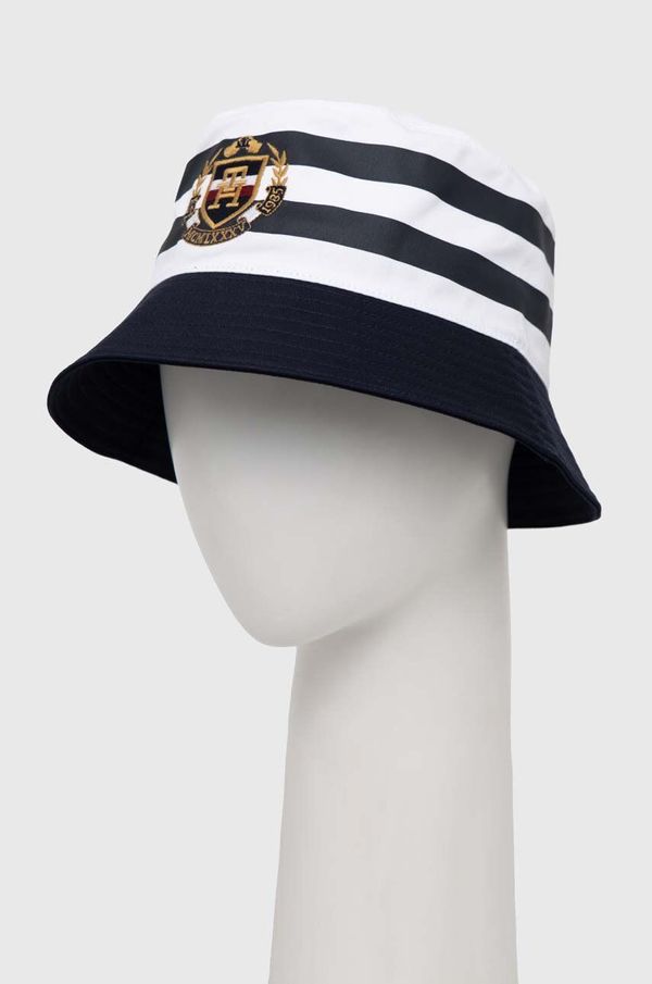 Tommy Hilfiger Bombažni klobuk Tommy Hilfiger mornarsko modra barva