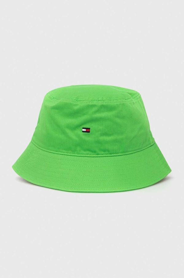 Tommy Hilfiger Bombažni klobuk Tommy Hilfiger zelena barva