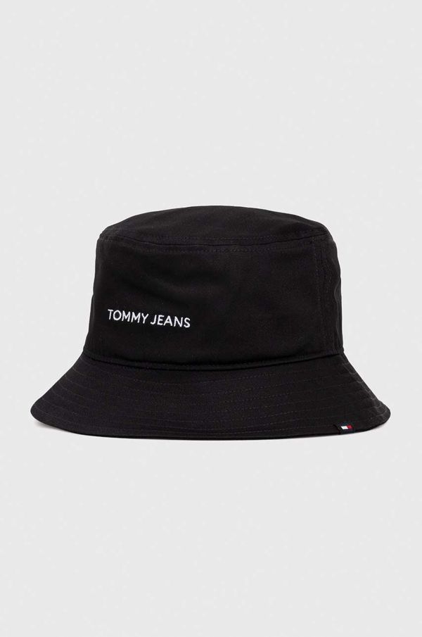 Tommy Jeans Bombažni klobuk Tommy Jeans črna barva