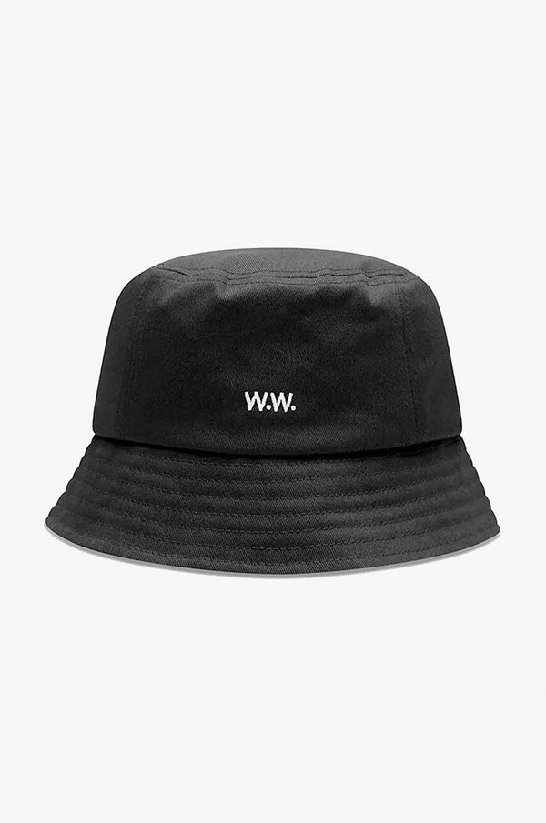 Wood Wood Bombažni klobuk Wood Wood Ossian Bucket Hat 12240817-7083 BLACK črna barva