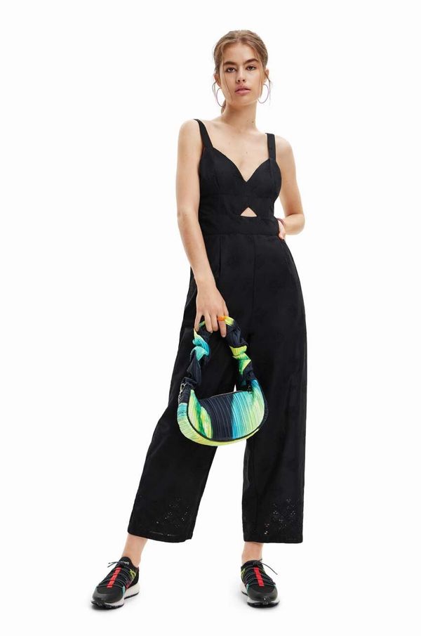 Desigual Bombažni kombinezon Desigual črna barva