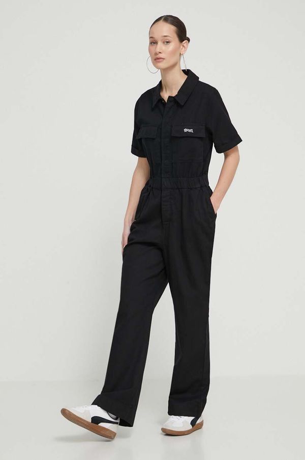 Rip Curl Bombažni kombinezon Rip Curl črna barva