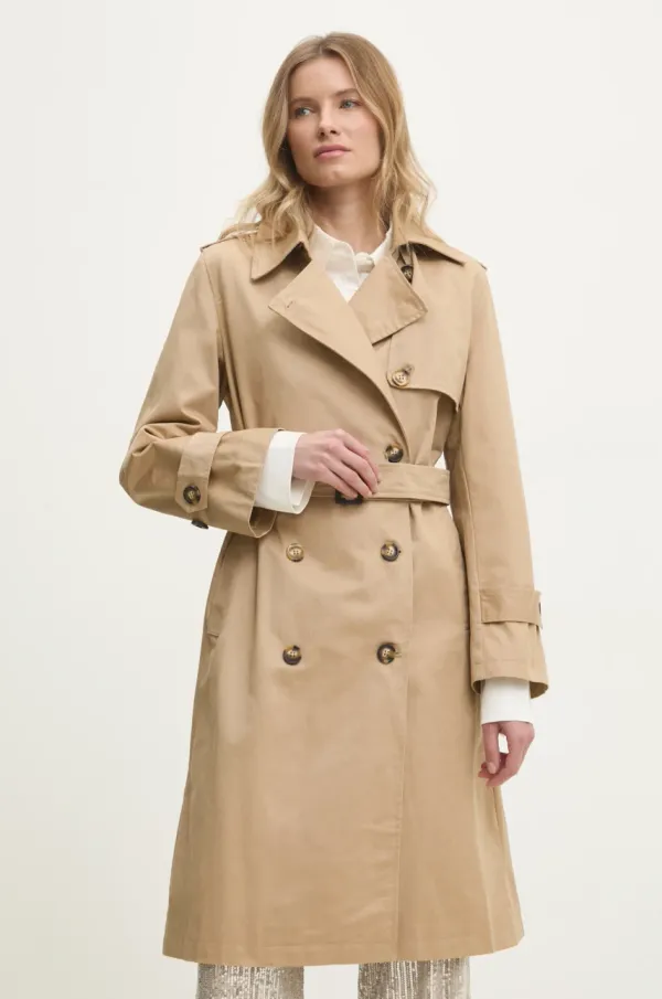 Answear Lab Bombažni plašč Answear Lab bež barva