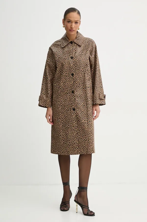 MICHAEL Michael Kors Bombažni plašč MICHAEL Michael Kors ženski, rjava barva, MR520H7GUC