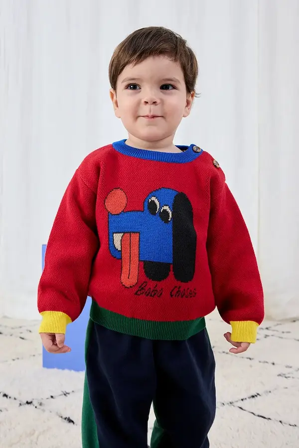 Bobo Choses Bombažni pulover za dojenčke Bobo Choses Doggy Mate
