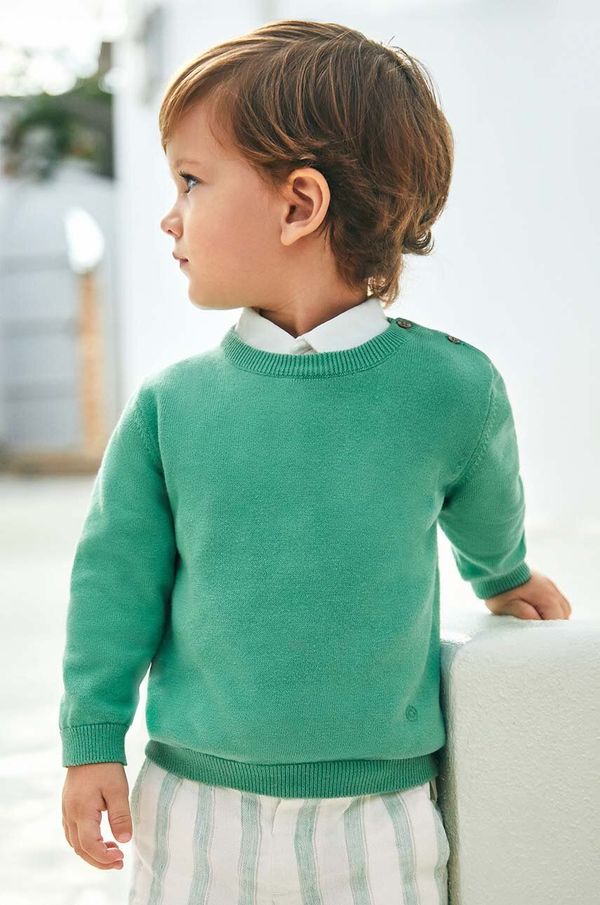 Mayoral Bombažni pulover za dojenčke Mayoral zelena barva