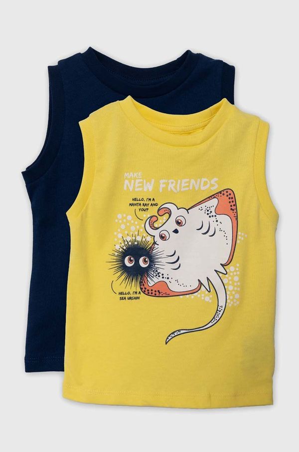 Zippy Bombažni top za dojenčke zippy 2-pack rumena barva