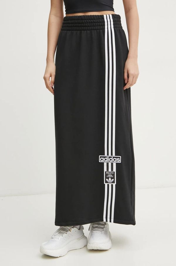 adidas Originals Bombažno krilo adidas Originals MAXI SKIRT črna barva, JC8538