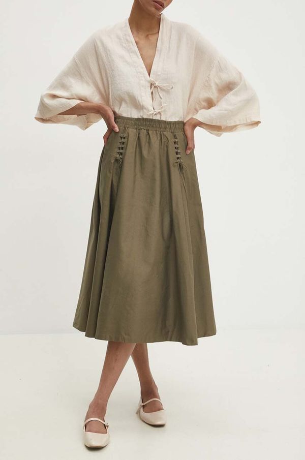 Answear Lab Bombažno krilo Answear Lab zelena barva