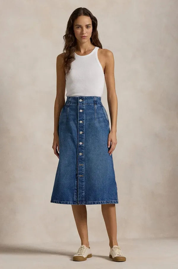 Polo Ralph Lauren Bombažno krilo iz jeansa Polo Ralph Lauren 211959036