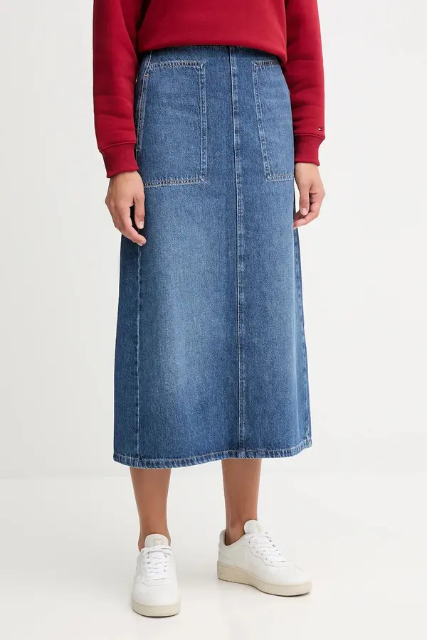 Tommy Hilfiger Bombažno krilo iz jeansa Tommy Hilfiger