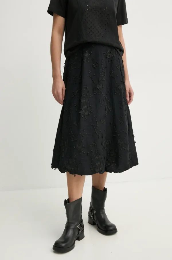 MUNTHE Bombažno krilo MUNTHE FIAMMA črna barva, 251122225125