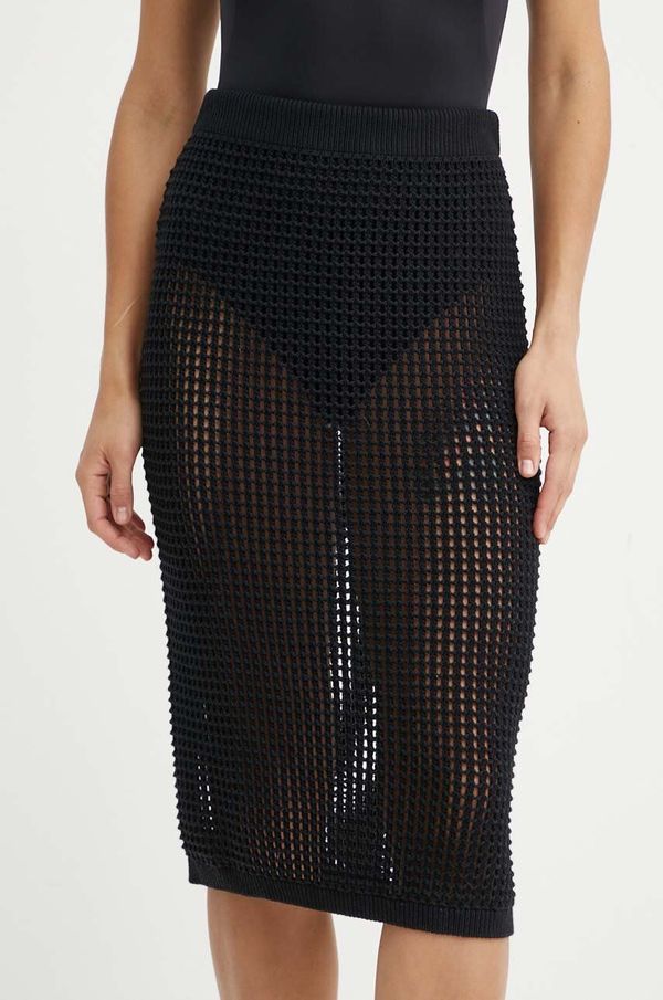 United Colors of Benetton Bombažno krilo United Colors of Benetton črna barva