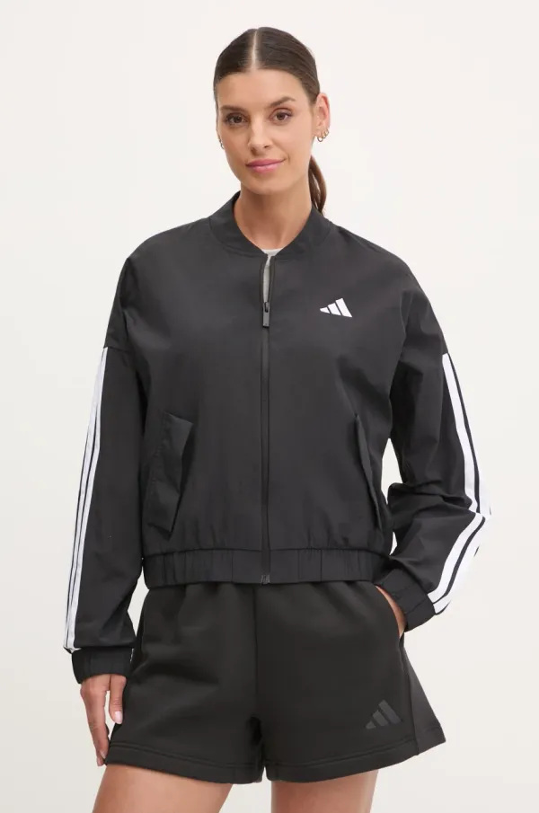 adidas Bomber jakna adidas Essentials ženska, črna barva, JD5317